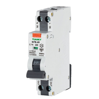 RCBO 1P+N 240V 6KA C Кривая 10 мА 30 мА 100 мА 300MA 40A Одиночный модуль RCBO Breaker