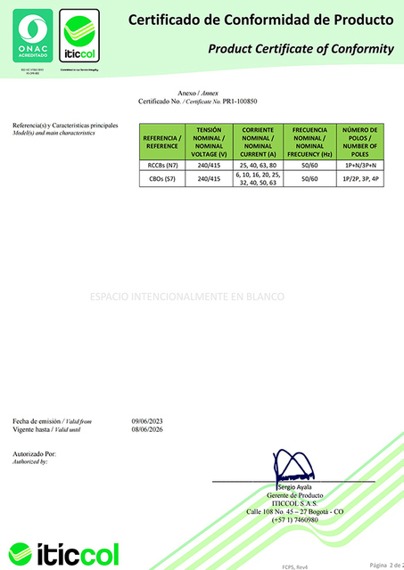 Certificato scaricatore di sovratensione Colombia_01 (2)